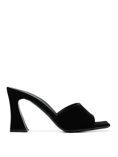 Shop Giuseppe Zanotti Solhene Velvet Mules In Black