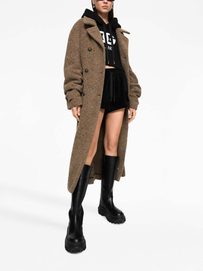 Dolce & Gabbana Notched-lapels Button-down Coat In Marrón