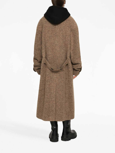 Dolce & Gabbana Notched-lapels Button-down Coat In Marrón