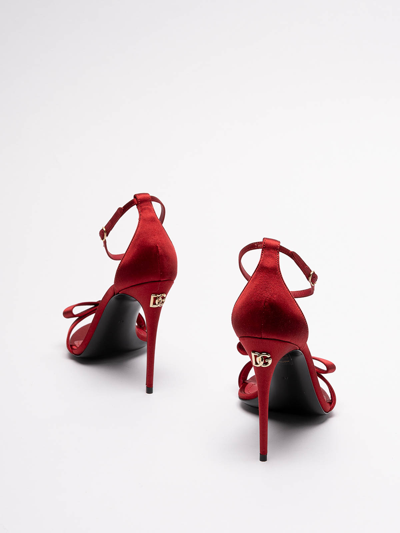 Shop Dolce & Gabbana Satin Sandals In Rojo