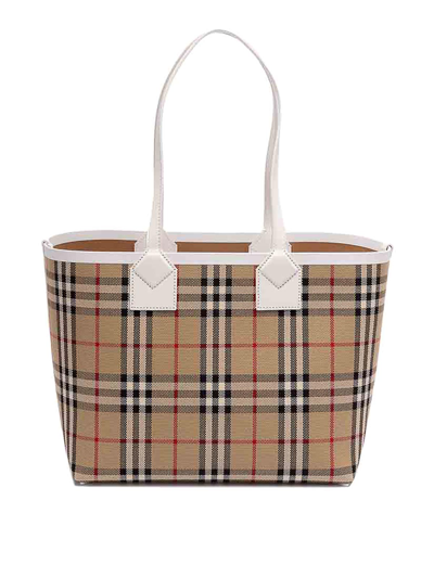 Shop Burberry Small `london` Tote Bag In Beige