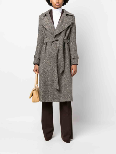 Shop Tagliatore Trench Coat In Grey
