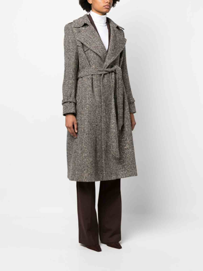 Shop Tagliatore Trench Coat In Grey