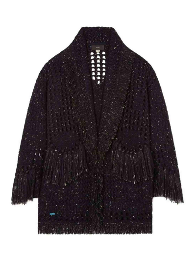 Shop Alanui `the Astral` Knit Cardigan In Azul