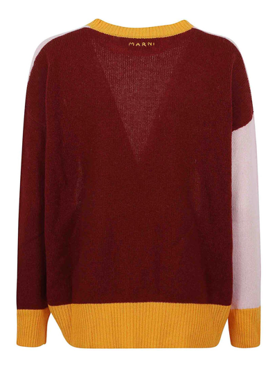 Marni Pink Colour-block Cashmere Jumper In Multicolor