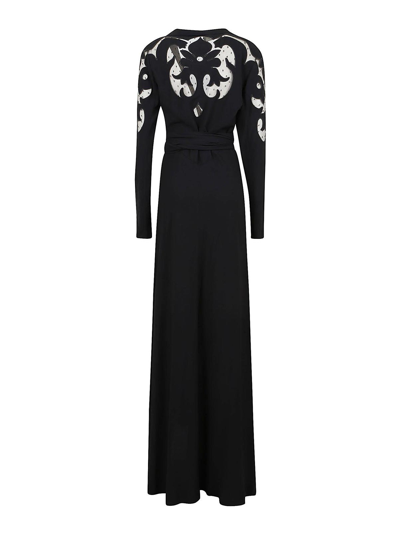 Shop Etro V-neck Semi-sheer Dress In Black