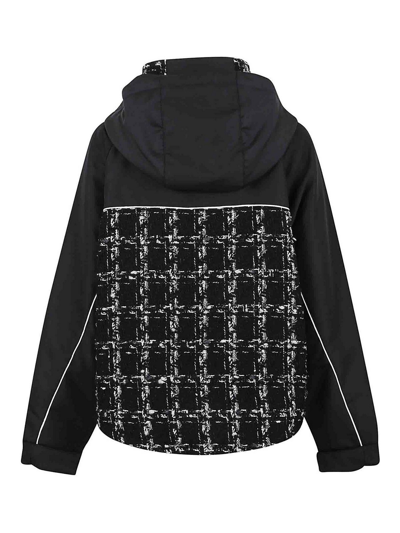 Giambattista Valli Tweed Hooded Coat In Black