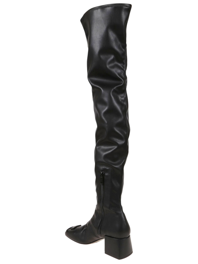Shop Courrèges Heritage Nappa Knee Boots In Black