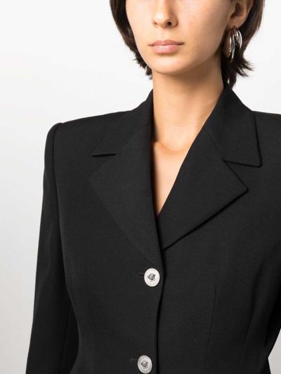 Versace Informal Jacket Grain De Poudre Wool Fabric In Negro