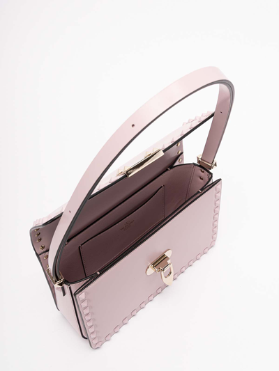 Valentino Rockstud23 Shoulder Bag In Smooth Leather In Silver