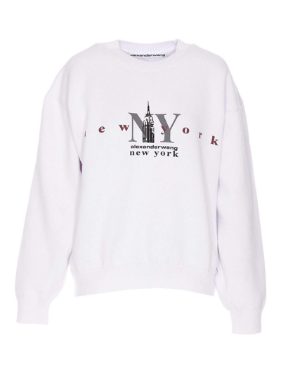 Shop Alexander Wang Empire State Sweater In Blanco