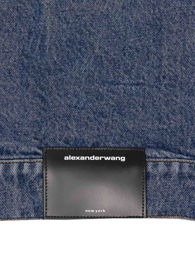 Shop Alexander Wang Logo Denim Jacket In Blue