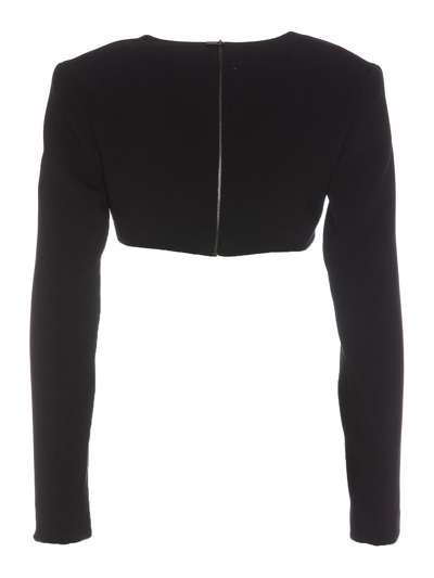 David Koma Top '3d Crystal Chain And Square Neck' In Negro