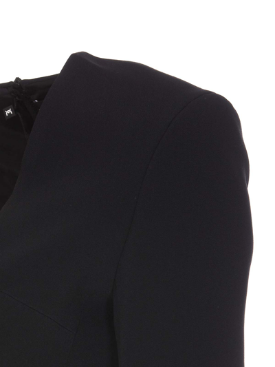 David Koma Top '3d Crystal Chain And Square Neck' In Negro