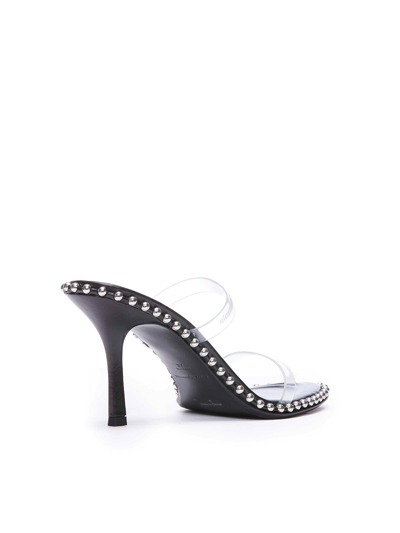 Alexander Wang Black Nova 85 Strappy Pvc Heeled Sandals In Black