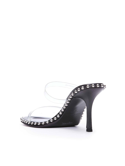 Alexander Wang Black Nova 85 Strappy Pvc Heeled Sandals In Black