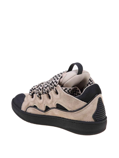 Shop Lanvin Curb Sneakers In Light Brown Leather