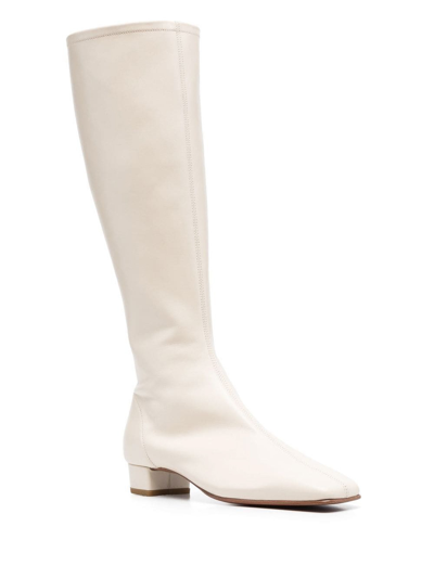 Shop By Far Edie Leather Boots In Taupe