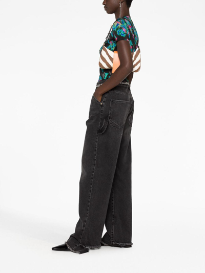 Darkpark Black Lisa Loose Fit Carpenter Jeans In Denim