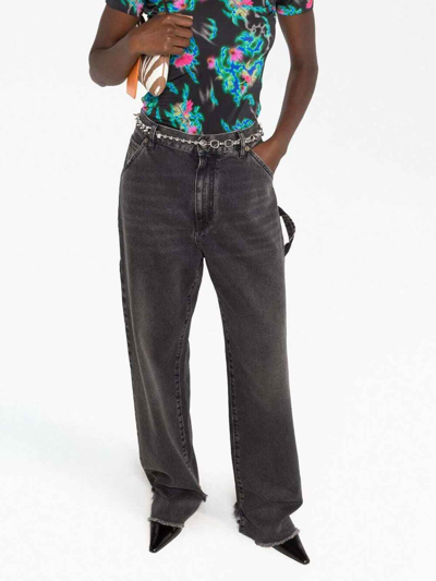 Darkpark Black Lisa Loose Fit Carpenter Jeans In Denim