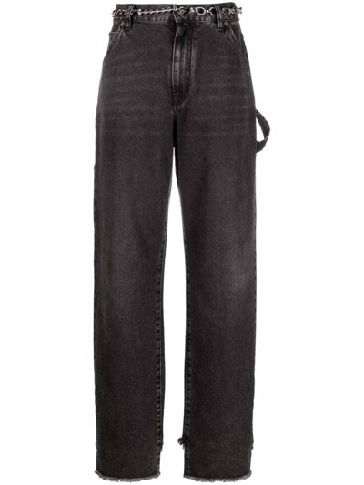 Darkpark Black Lisa Loose Fit Carpenter Jeans In Denim