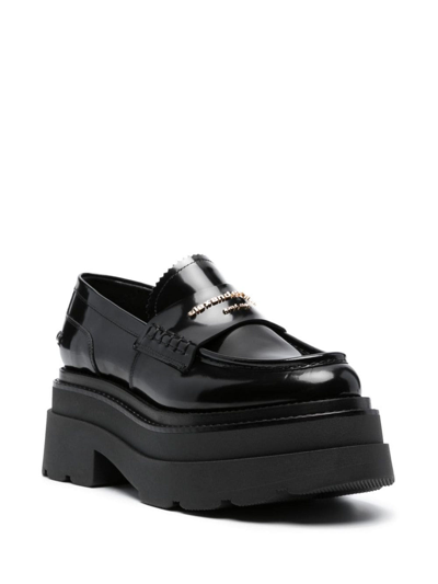 Alexander Wang Carter Patent-leather Platform Loafers In Negro