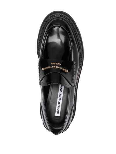 Alexander Wang Carter Patent-leather Platform Loafers In Negro