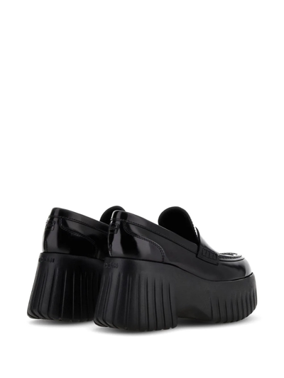 Shop Hogan Plateau Loafers In Black
