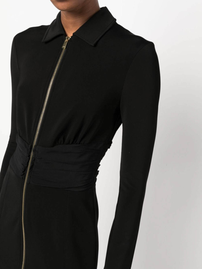Shop Pinko Long-sleeve Minidress In Black