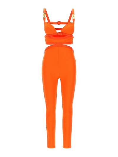 Shop Versace The Holiday Capsule Jumpsuit In Orange