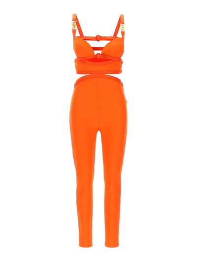 Versace Holiday Capsule 'medusa '95' Jumpsuit In Orange