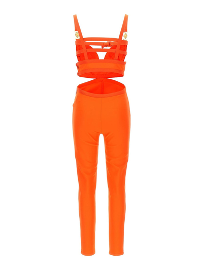 Shop Versace The Holiday Capsule Jumpsuit In Orange