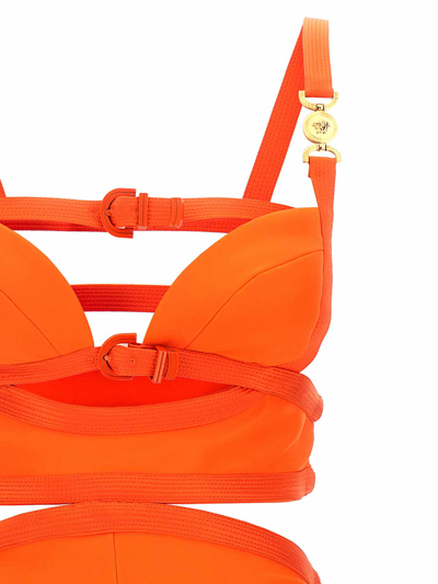 Versace Holiday Capsule 'medusa '95' Jumpsuit In Orange