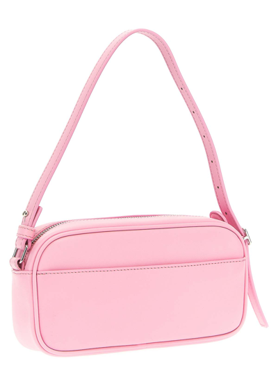 Courrèges Rectangular Cowhide Leather Shoulder Bag With Adjustable Strap In Nude & Neutrals
