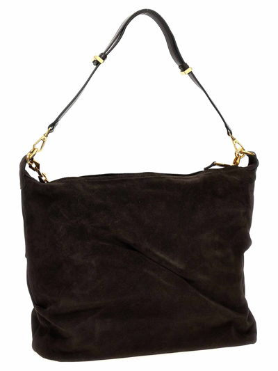 Shop Jimmy Choo Diamond Soft Hobo Shoulder Bag In Brown