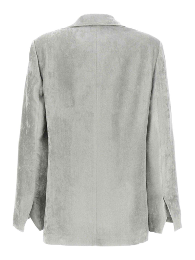 Nude Grey Velvet Blazer In Grey