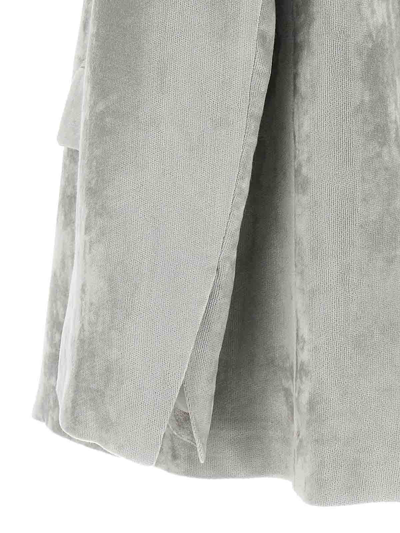 Nude Grey Velvet Blazer In Grey