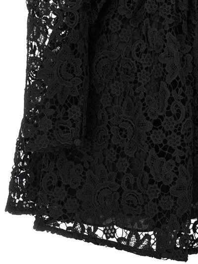 Shop Self-portrait Black Lace Tie-neck Mini Dress