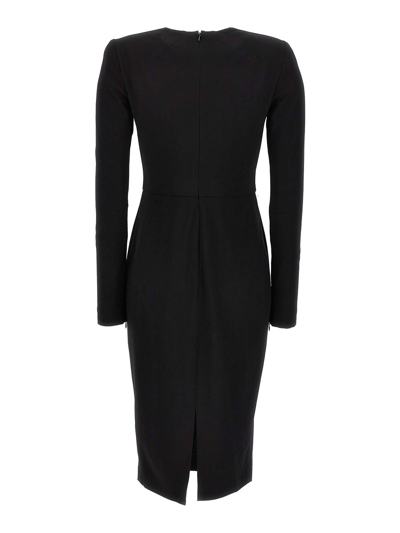 Shop Victoria Beckham Midi Dress In Negro