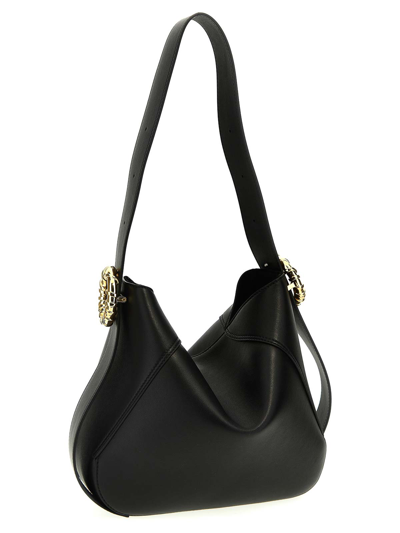 Lanvin Logo Embossed Melodie Hobo Bag In Black