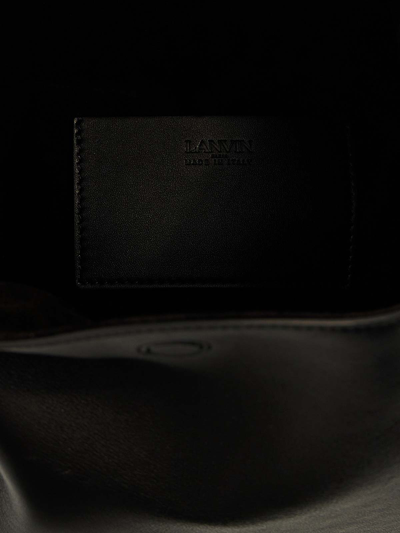 Lanvin Logo Embossed Melodie Hobo Bag In Black