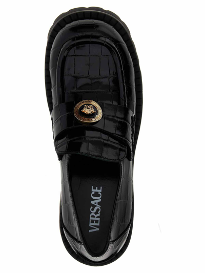 Shop Versace Vagabond Loafers In Black