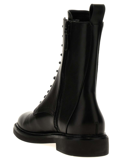 Tory Burch Double T Combat Boots In Black