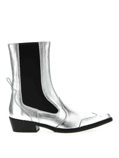 Shop By Far Otis Ankle Boots In Plata