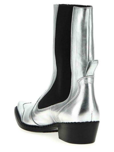 Shop By Far Otis Ankle Boots In Plata