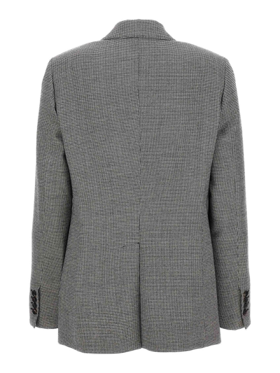 Alberto Biani Houndstooth Blazer In White