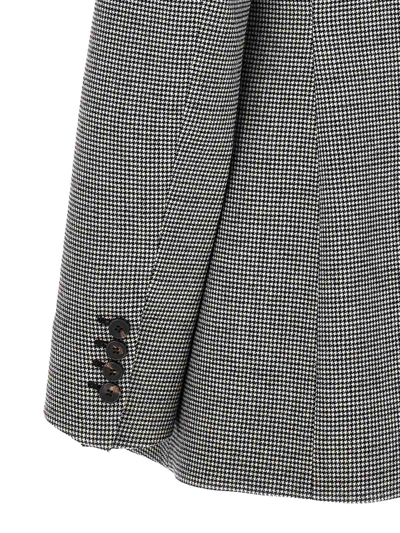 Shop Alberto Biani Houndstooth Blazer In White