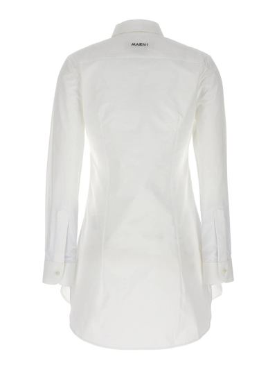 Shop Marni Cut-out Collar Shirt In White