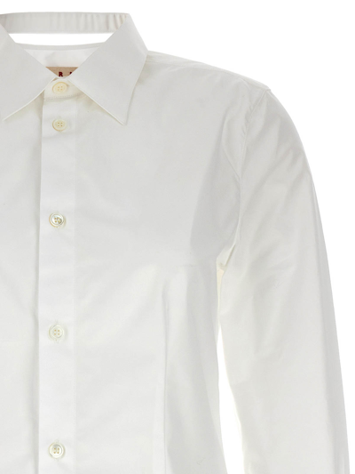 Shop Marni Cut-out Collar Shirt In White