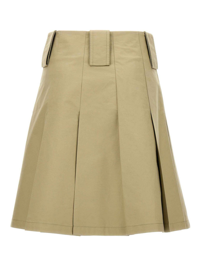 Burberry High-waisted A-line Skirt Pleated Design In Beige